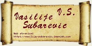 Vasilije Šubarević vizit kartica